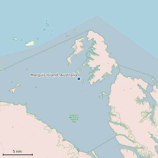 Map of Marquis Island, Australia Tide Prediction Station