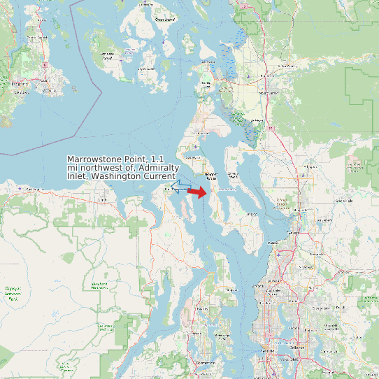 Map of Marrowstone Point, 1.1 mi northwest of, Admiralty Inlet, Washington Current Prediction Station