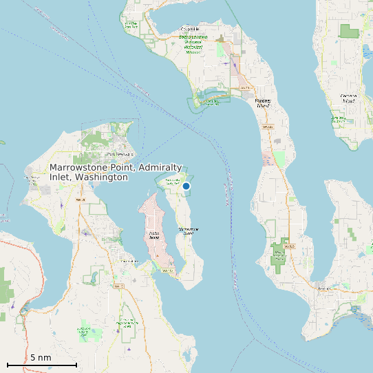Map of Marrowstone Point, Admiralty Inlet, Washington Tide Prediction Station