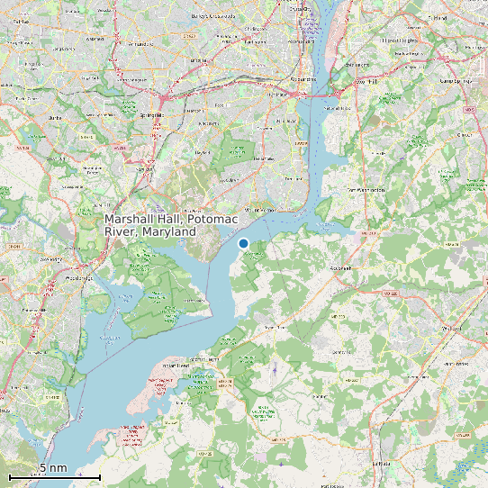 Map of Marshall Hall, Potomac River, Maryland Tide Prediction Station