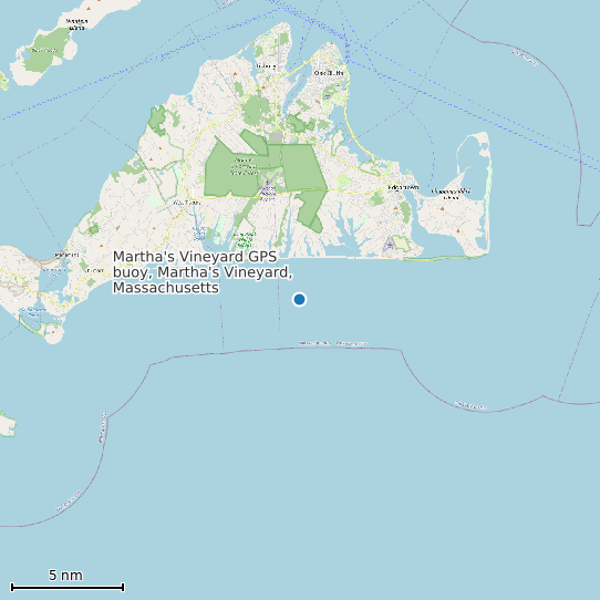 Map of Martha's Vineyard GPS buoy, Martha's Vineyard, Massachusetts Tide Prediction Station