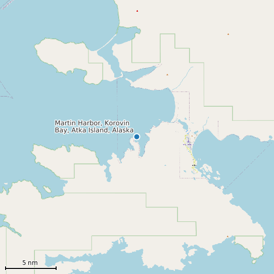 Map of Martin Harbor, Korovin Bay, Atka Island, Alaska Tide Prediction Station