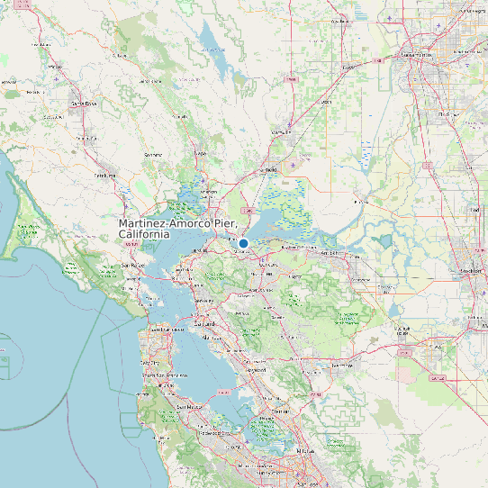 Map of Martinez-Amorco Pier, California Tide Prediction Station