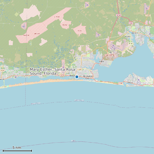 Map of Mary Esther, Santa Rosa Sound, Florida Tide Prediction Station