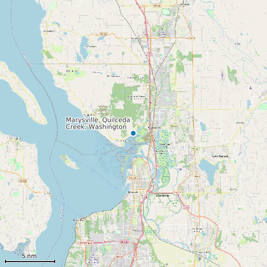 Map of Marysville, Quilceda Creek, Washington Tide Prediction Station