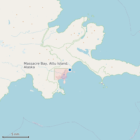 Map of Massacre Bay, Attu Island, Alaska Tide Prediction Station