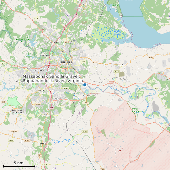 Map of Massaponax Sand & Gravel, Rappahannock River, Virginia Tide Prediction Station