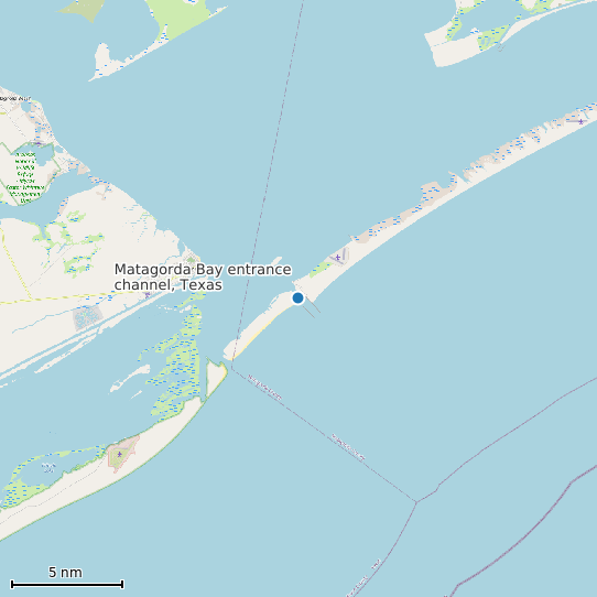 Map of Matagorda Bay entrance channel, Texas Tide Prediction Station