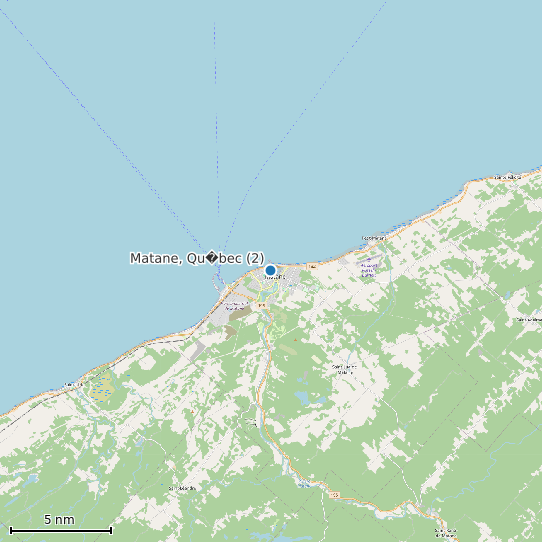 Map of Matane, Qu�bec (2) Tide Prediction Station