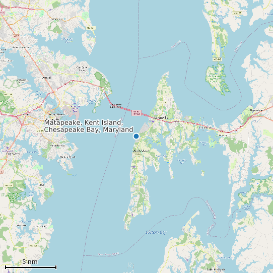 Map of Matapeake, Kent Island, Chesapeake Bay, Maryland Tide Prediction Station