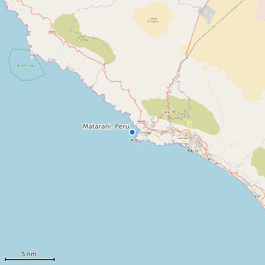 Map of Matarani, Peru Tide Prediction Station