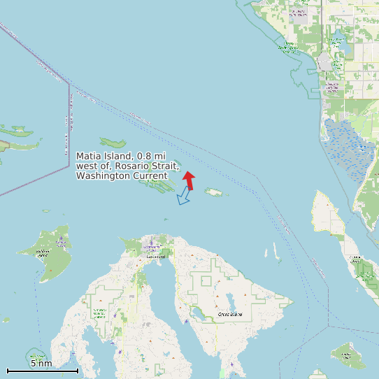 Map of Matia Island, 0.8 mi west of, Rosario Strait, Washington Current Prediction Station