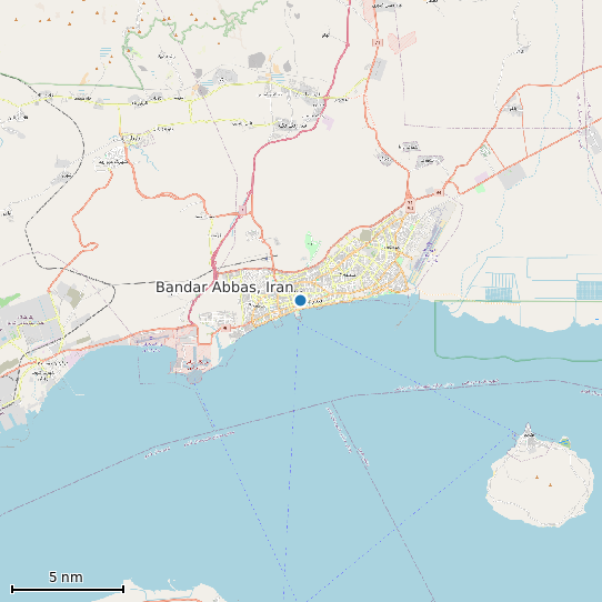Map of Bandar Abbas, Iran Tide Prediction Station