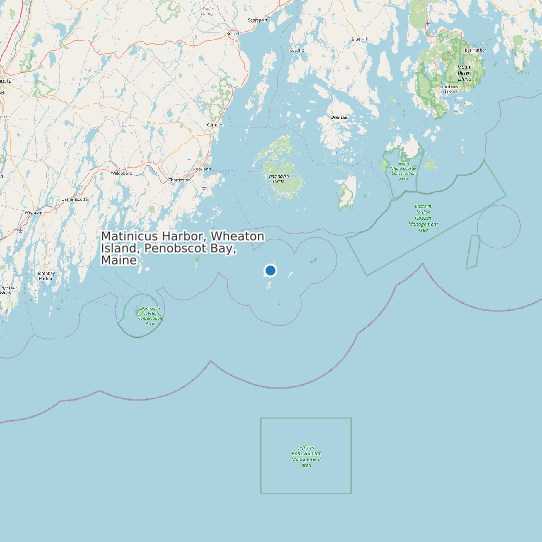 Map of Matinicus Harbor, Wheaton Island, Penobscot Bay, Maine Tide Prediction Station