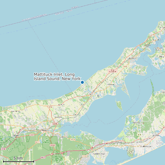 Map of Mattituck Inlet, Long Island Sound, New York Tide Prediction Station