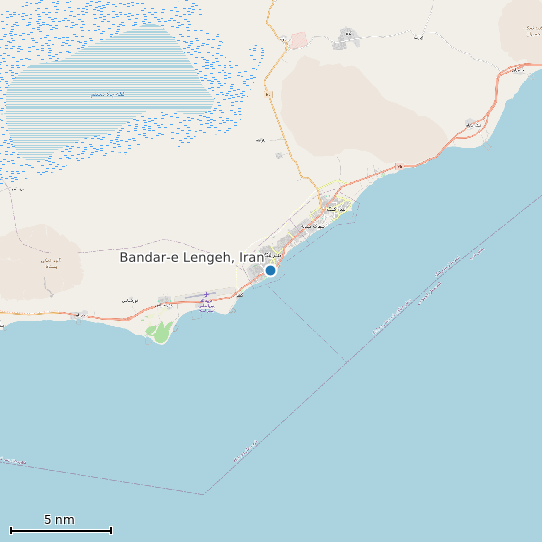 Map of Bandar-e Lengeh, Iran Tide Prediction Station