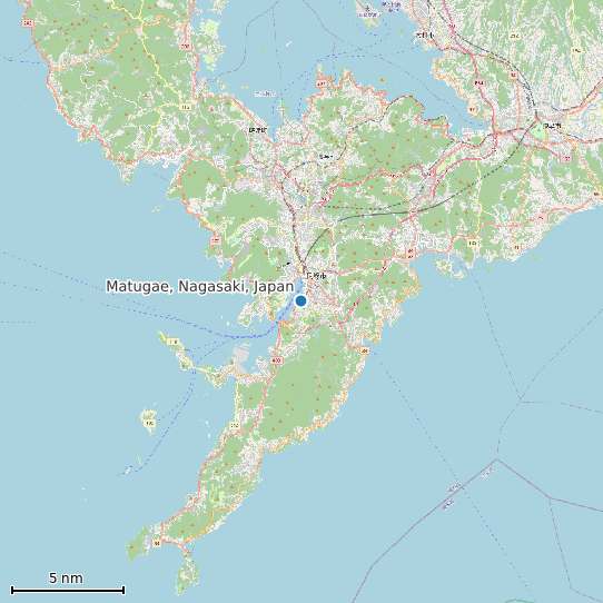 Map of Matugae, Nagasaki, Japan Tide Prediction Station