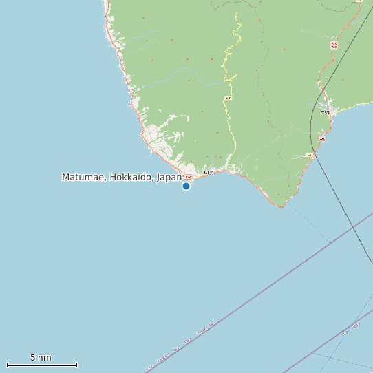 Map of Matumae, Hokkaido, Japan Tide Prediction Station