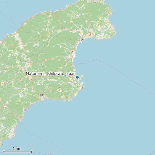 Map of Matunami, Ishikawa, Japan Tide Prediction Station