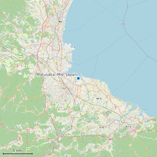 Map of Matusaka, Mie, Japan Tide Prediction Station