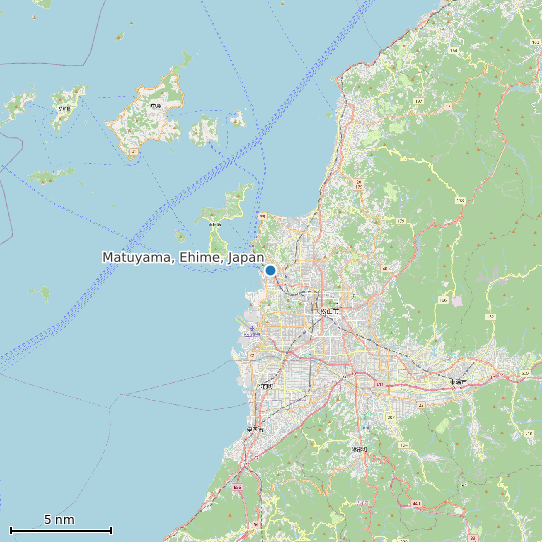 Map of Matuyama, Ehime, Japan Tide Prediction Station