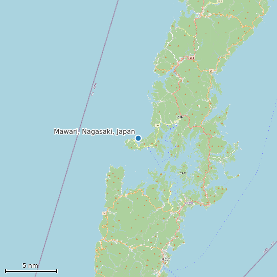 Map of Mawari, Nagasaki, Japan Tide Prediction Station