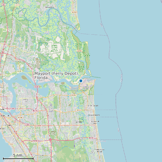 Map of Mayport (Ferry Depot), Florida Tide Prediction Station