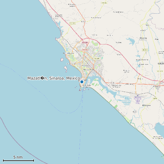 Map of Mazatl�n, Sinaloa, Mexico Tide Prediction Station
