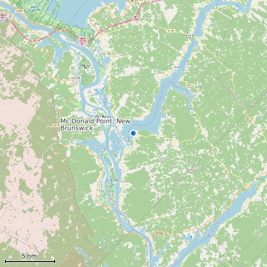 Map of Mc Donald Point, New Brunswick Tide Prediction Station