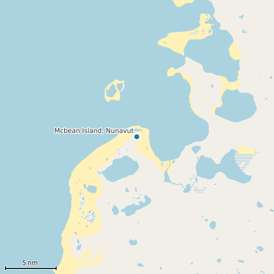 Map of Mcbean Island, Nunavut Tide Prediction Station