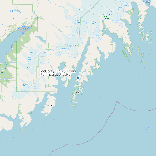 Map of McCarty Fiord, Kenai Peninsula, Alaska Tide Prediction Station