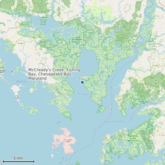 Map of McCready's Creek, Fishing Bay, Chesapeake Bay, Maryland Tide Prediction Station