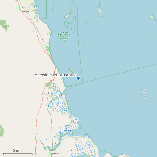 Map of Mcewin Islet, Australia Tide Prediction Station