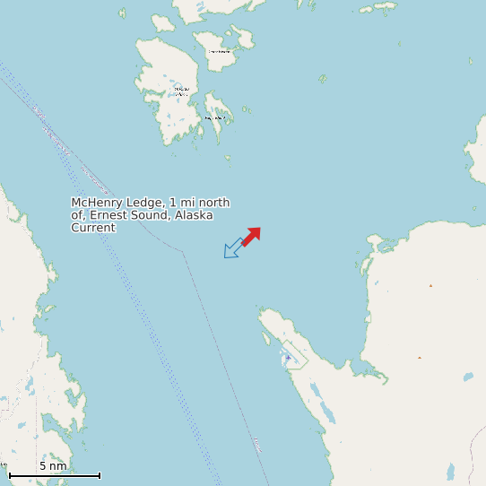 Map of McHenry Ledge, 1 mi north of, Ernest Sound, Alaska Current Prediction Station