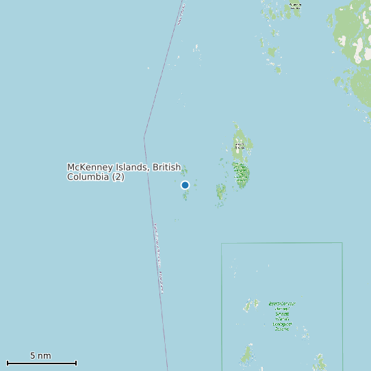 Map of McKenney Islands, British Columbia (2) Tide Prediction Station