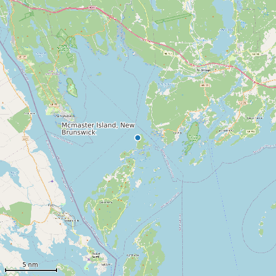 Map of Mcmaster Island, New Brunswick Tide Prediction Station