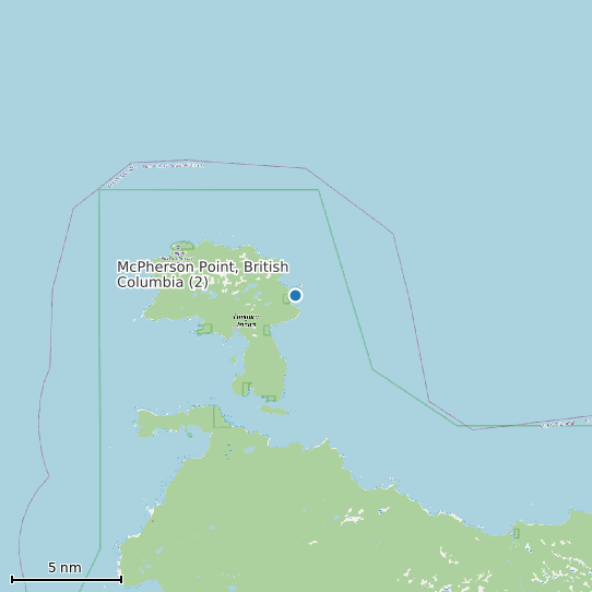 Map of McPherson Point, British Columbia (2) Tide Prediction Station