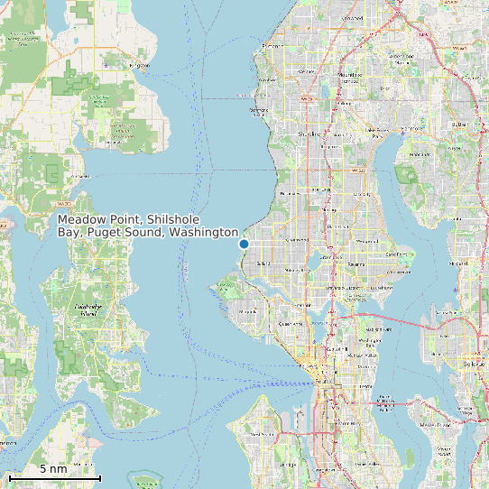 Map of Meadow Point, Shilshole Bay, Puget Sound, Washington Tide Prediction Station