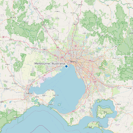 Map of Melbourne, Australia Tide Prediction Station