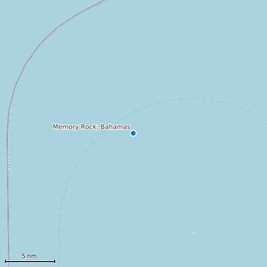 Map of Memory Rock, Bahamas Tide Prediction Station