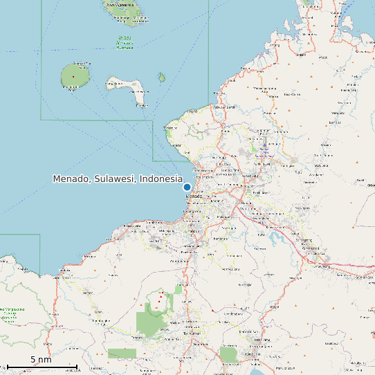 Map of Menado, Sulawesi, Indonesia Tide Prediction Station