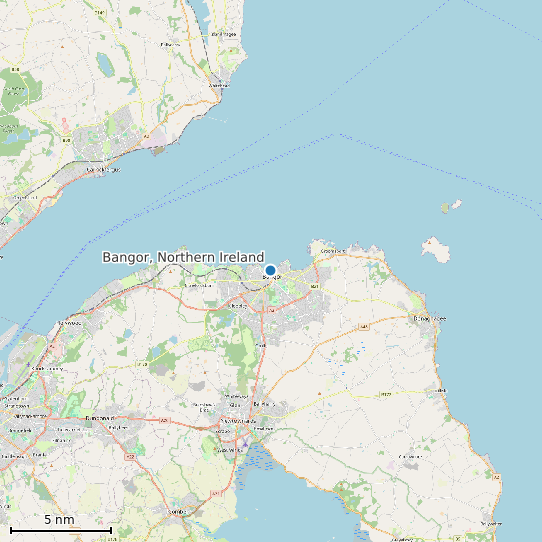 Map of Bangor, Northern Ireland Tide Prediction Station