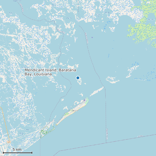 Map of Mendicant Island, Barataria Bay, Louisiana Tide Prediction Station