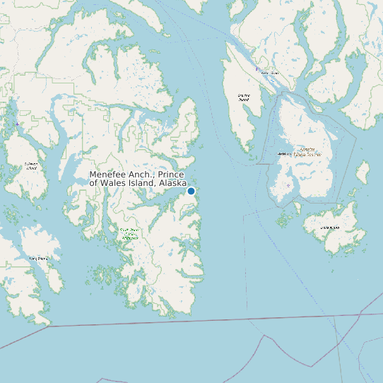 Map of Menefee Anch., Prince of Wales Island, Alaska Tide Prediction Station