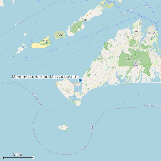 Map of Menemsha Harbor, Massachusetts Tide Prediction Station