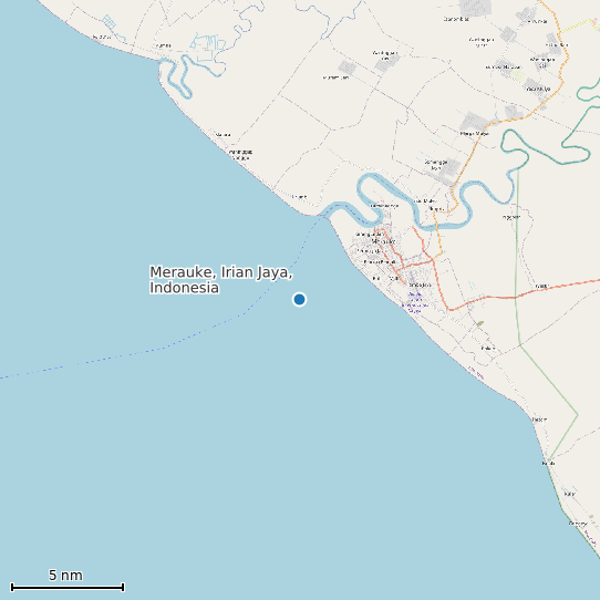 Map of Merauke, Irian Jaya, Indonesia Tide Prediction Station