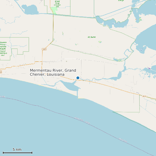 Map of Mermentau River, Grand Chenier, Louisiana Tide Prediction Station