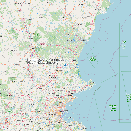Map of Merrimacport, Merrimack River, Massachusetts Tide Prediction Station