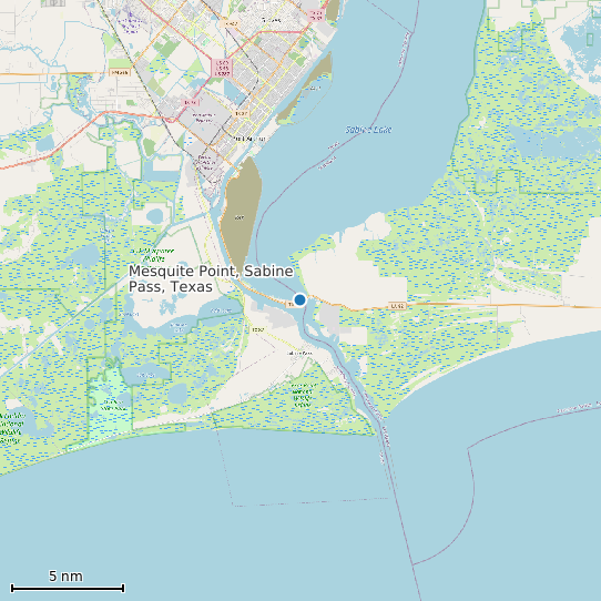 Map of Mesquite Point, Sabine Pass, Texas Tide Prediction Station