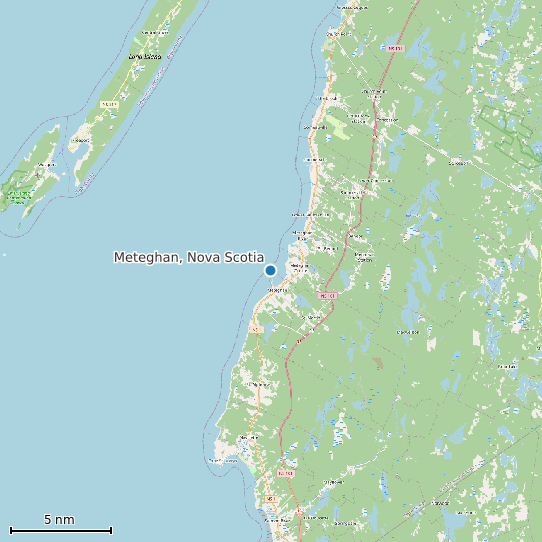 Map of Meteghan, Nova Scotia Tide Prediction Station